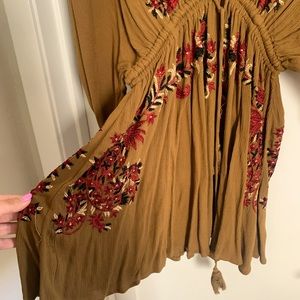 Free People embroidered mini dress